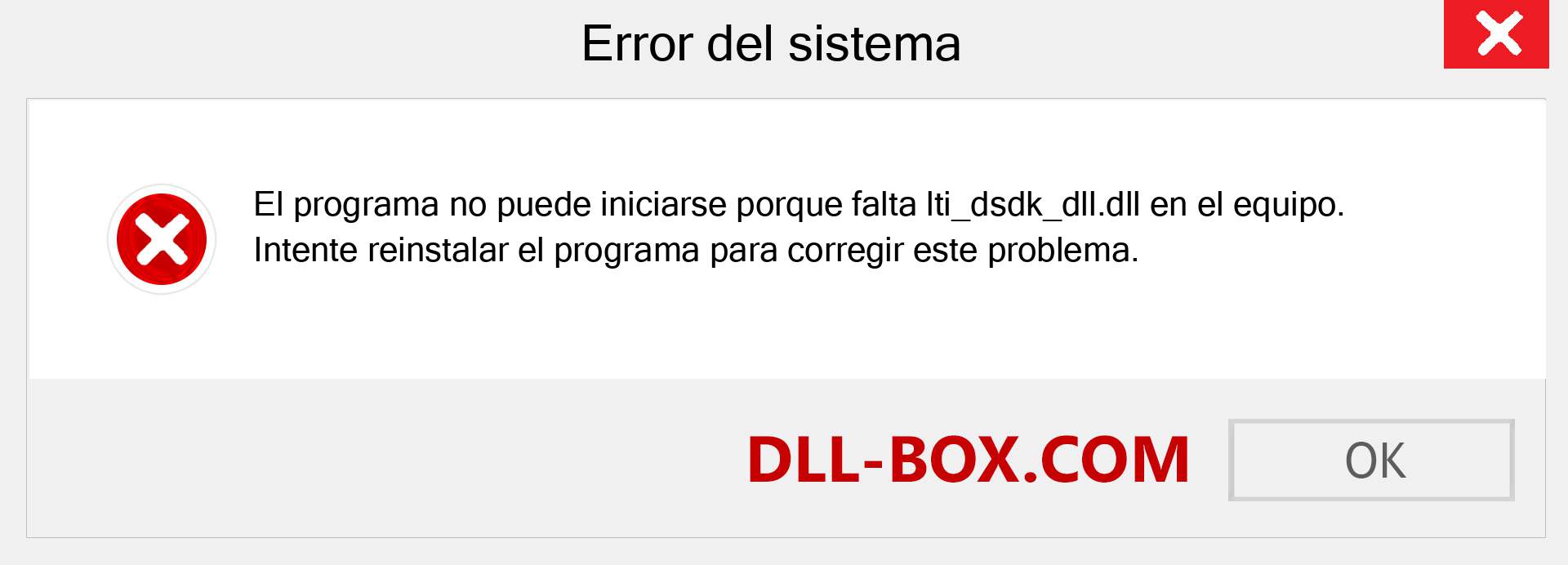 ¿Falta el archivo lti_dsdk_dll.dll ?. Descargar para Windows 7, 8, 10 - Corregir lti_dsdk_dll dll Missing Error en Windows, fotos, imágenes